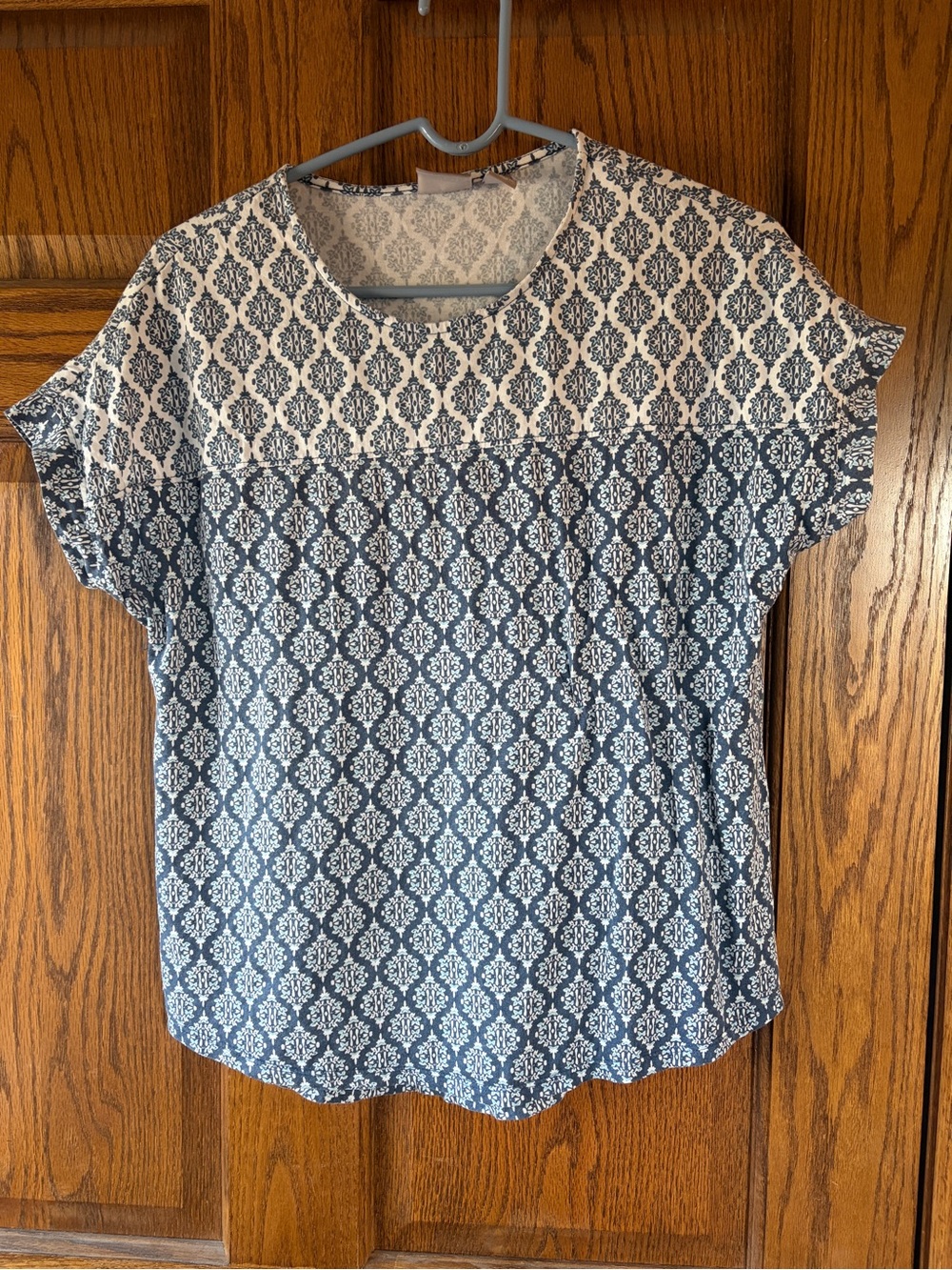Chicos Blue and White Top
